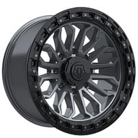 20" TIS Wheels 556AB Satin Anthracite with Black Simulated Bead Ring 8 Spoke Off-Road Rims