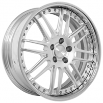 19x8.5" AMF Forged AMF030 Hyper Silver with Chrome Lip Wheels (5x112/114/120, +32mm)