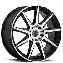 18" Raceline Wheels 144M Storm Gloss Black with Machined Face Rims 