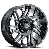 20" Scorpion Wheels SC-29 Gloss Black Milled Off-Road Rims 