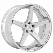 19" Lexani Wheels Savage Silver with Chrome SS Lip Rims