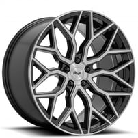 20" Staggered Niche Wheels M262 Mazzanti Gloss Black with Brushed Face Rims 
