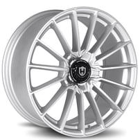 20" Staggered Curva Wheels CFF75 Silver Machined Face Flow Forged Rims