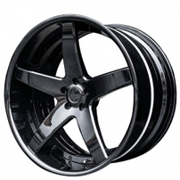 22" AC Forged Wheels ACF710 Full Gloss Black Three Piece Rims