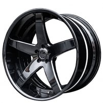 20" Staggered AC Forged Wheels ACF710 Full Gloss Black Three Piece Rims