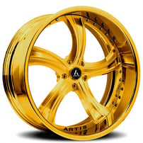 21" Staggered Artis Forged Wheels Kokomo Gold Rims