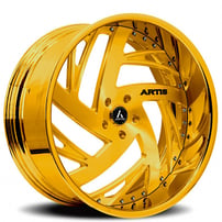 21" Staggered Artis Forged Wheels Southside Gold Rims 