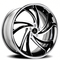20" Artis Forged Wheels Twister Black Machined with Chrome SS Lip Rims 