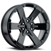 22" GMC Dual Six Star Wheels FR 45 Gloss Black OEM Replica Rims 