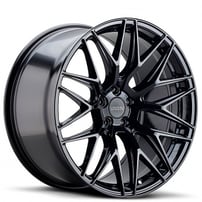 20" Staggered Varro Wheels VD06X Gloss Black Spin Forged Rims