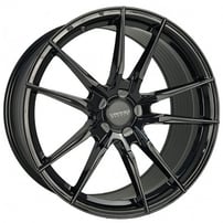 19" Staggered Varro Wheels VD18X Gloss Black Spin Forged Rims 