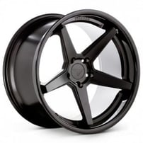 19" Staggered Ferrada Wheels FR3 Matte Black with Gloss Black Lip Rims