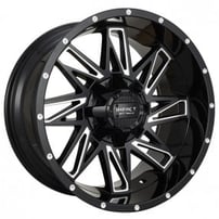 22" Impact Off-Road Wheels 814 Gloss Black with Milled Windows Rims