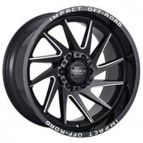 20" Impact Off-Road Wheels 824 Gloss Black with Milled Windows Rims