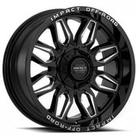 20" Impact Off-Road Wheels 827 Gloss Black with Milled Windows Rims