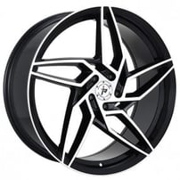 22" Impact Racing Wheels 605 Gloss Black with Machined Face Rims