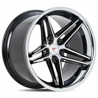 22" Ferrada Wheels CM1 Black Machined with Chrome Lip Rims