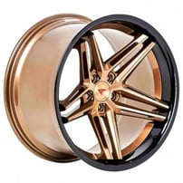 20" Staggered Ferrada Wheels CM1 Custom Brushed Cobre with Gloss Black Lip Rims