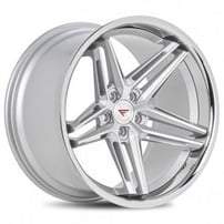 20" Ferrada Wheels CM1 Silver Machined with Chrome Lip Rims