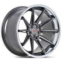 19/20" Staggered Ferrada Wheels CM2 Matte Graphite with Chrome Lip Corvette Rims
