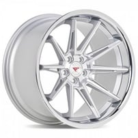 19/20" Staggered Ferrada Wheels CM2 Silver Machined with Chrome Lip Corvette Rims