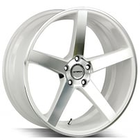 22x8.5" Strada Wheels Perfetto White Machined Rims