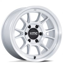 17" KMC Wheels KM729 Range Gloss Silver with Machined Face Off-Road Rims
