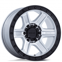 17" KMC Wheels KM551 Outrun Machined with Gloss Black Lip Off-Road Rims