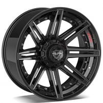 20" 4Play Wheels 4P08 Brushed Black Deep Concave Off-Road Rims 
