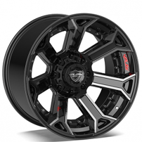 22" 4Play Wheels 4P70 Brushed Black Deep Concave Off-Road Rims 