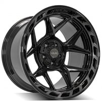 24" 4Play Wheels 4P55 Brushed Black Deep Concave Off-Road Rims
