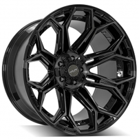 20" 4Play Wheels 4P83 Brushed Black Deep Concave Off-Road Rims