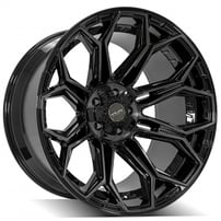 24" 4Play Wheels 4P83 Brushed Black Deep Concave Off-Road Rims