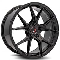 20" Staggered Curva Wheels C42 Gloss Black Rims