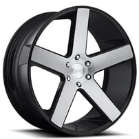 22" Dub Wheels Baller S217 Gloss Black with Brushed Face Rims 