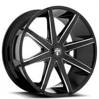 24" Dub Wheels Push S109 Black Milled Rims