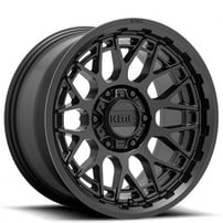 17" KMC Wheels KM722 Technic Satin Black Off-Road Rims 