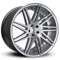 22" Staggered Road Force Wheels RF11 Silver Brushed Rims