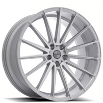 22" Staggered Sporza Wheels Pentagon Brushed Silver Concave Rims