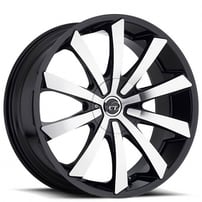 20" VCT Wheels V48 Black Machined Rims 
