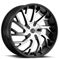 20" VCT Wheels V77 Black Machined Huge Size Lip Rims 