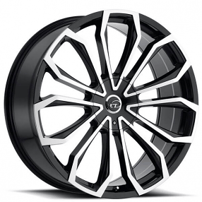 22x8.5" VCT Wheels V78 Black Machined Rims 