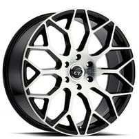 22" VCT Wheels V82 Black Machined Face Rims 