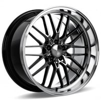 20" Staggered Ace Alloy Wheels AFF04 Black Chrome Machined Lip Flow Formed Rims