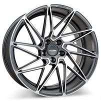 20" Staggered Ace Alloy D716 Driven Matte Mica Grey with Machined Face True Directional Polaris Slingshot / 3-Wheeler Rims