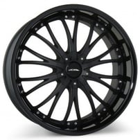 22x9/10.5" Ace Alloy D709 Eminence Matte Black Face with Gloss Black Lip Wheels (Blank, +20mm) 