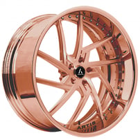 22" Staggered Artis Forged Wheels Fairfax Rose Gold Rims