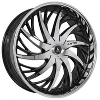 24" Staggered Artis Wheels Decatur Chrome on Gloss Black Rims