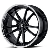 20" Staggered Asanti Wheels ABL-23 Sigma Gloss Black with Chrome Lip Rims