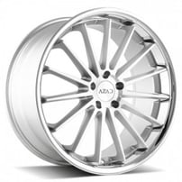 20" Staggered Azad Wheels AZ24 Brushed Face with Chrome SS Lip Rims